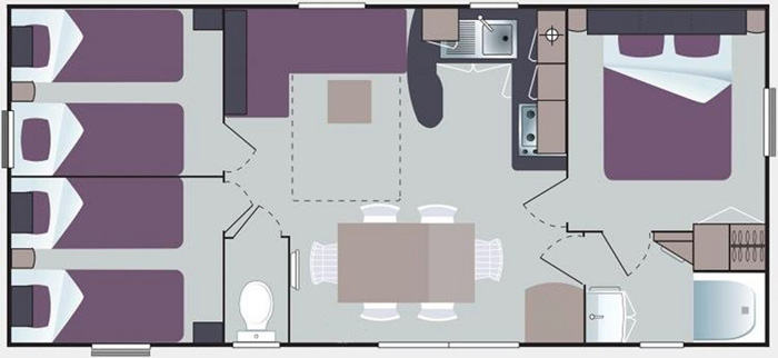 Plan du mobil home 3 chambres